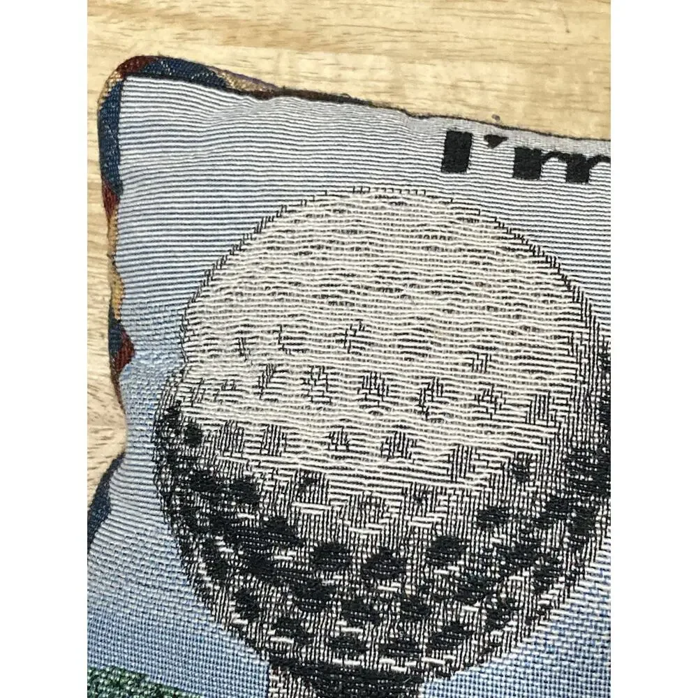 Golf Tapestry Throw Pillow I’m not over the Hill I’m on the back nine Green Blue